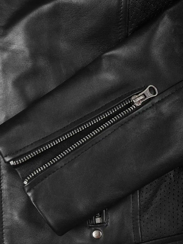 Austin Women's Black Cafe Racer Style Leather Jacket