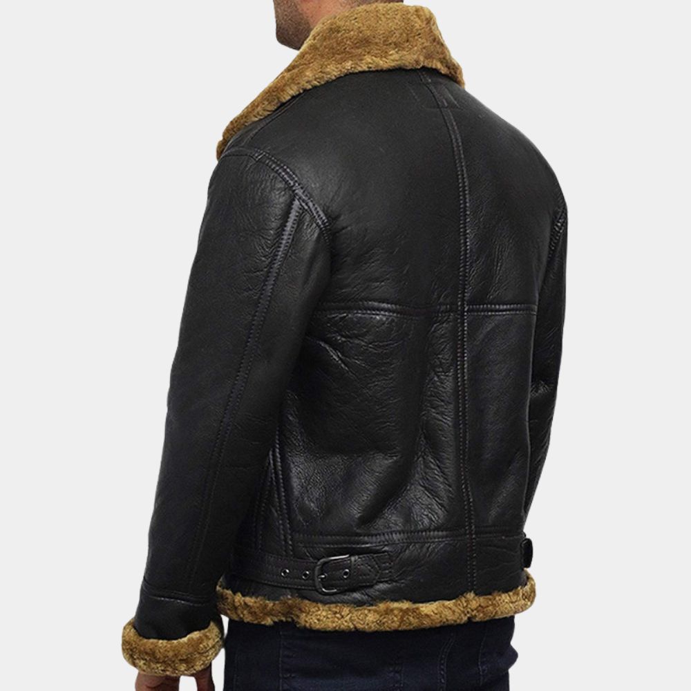 Kraven The Hunter Men’s  Stylish Fur Leather Jacket