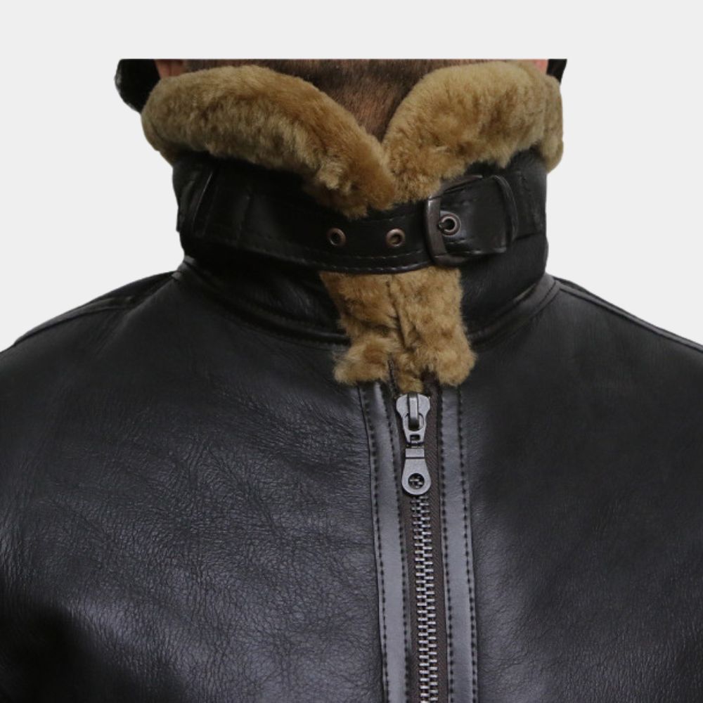 Kraven The Hunter Men’s  Stylish Fur Leather Jacket