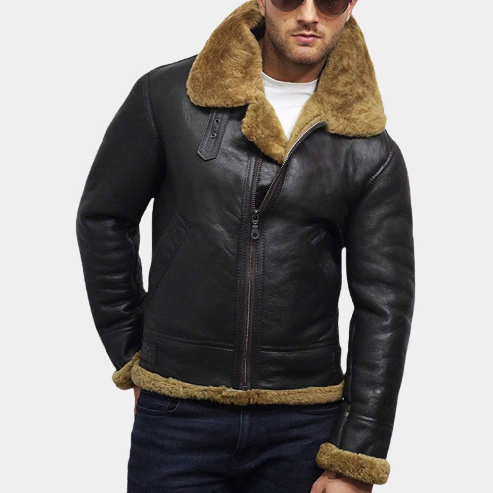 Kraven The Hunter Men’s  Stylish Fur Leather Jacket