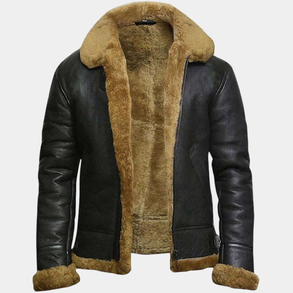 Kraven The Hunter Men’s  Stylish Fur Leather Jacket