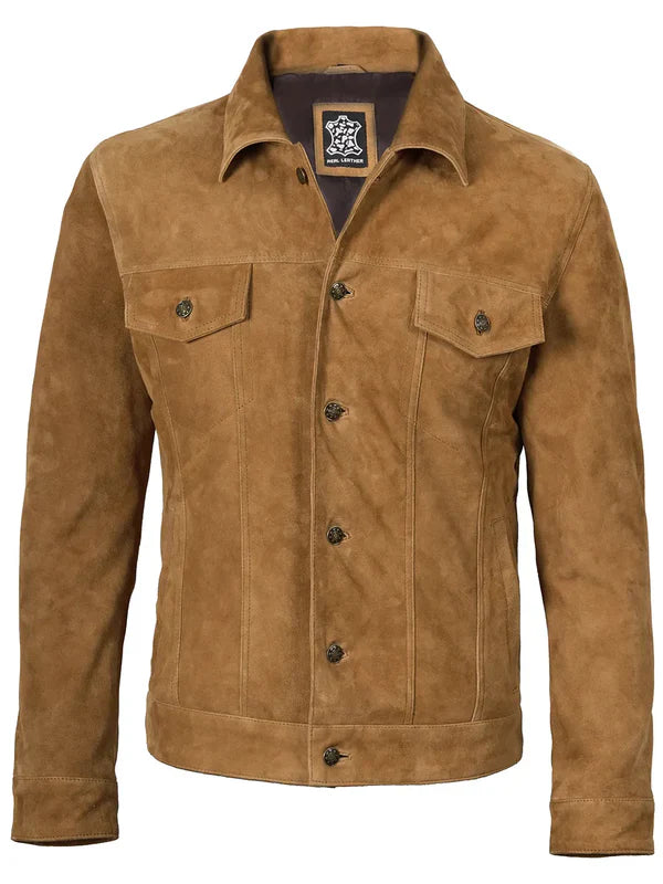 Logan Men’s Premium Suede Trucker – Soft Leather Jacket