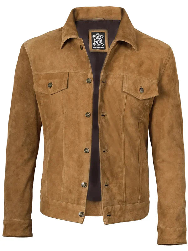 Logan Men’s Premium Suede Trucker – Soft Leather Jacket