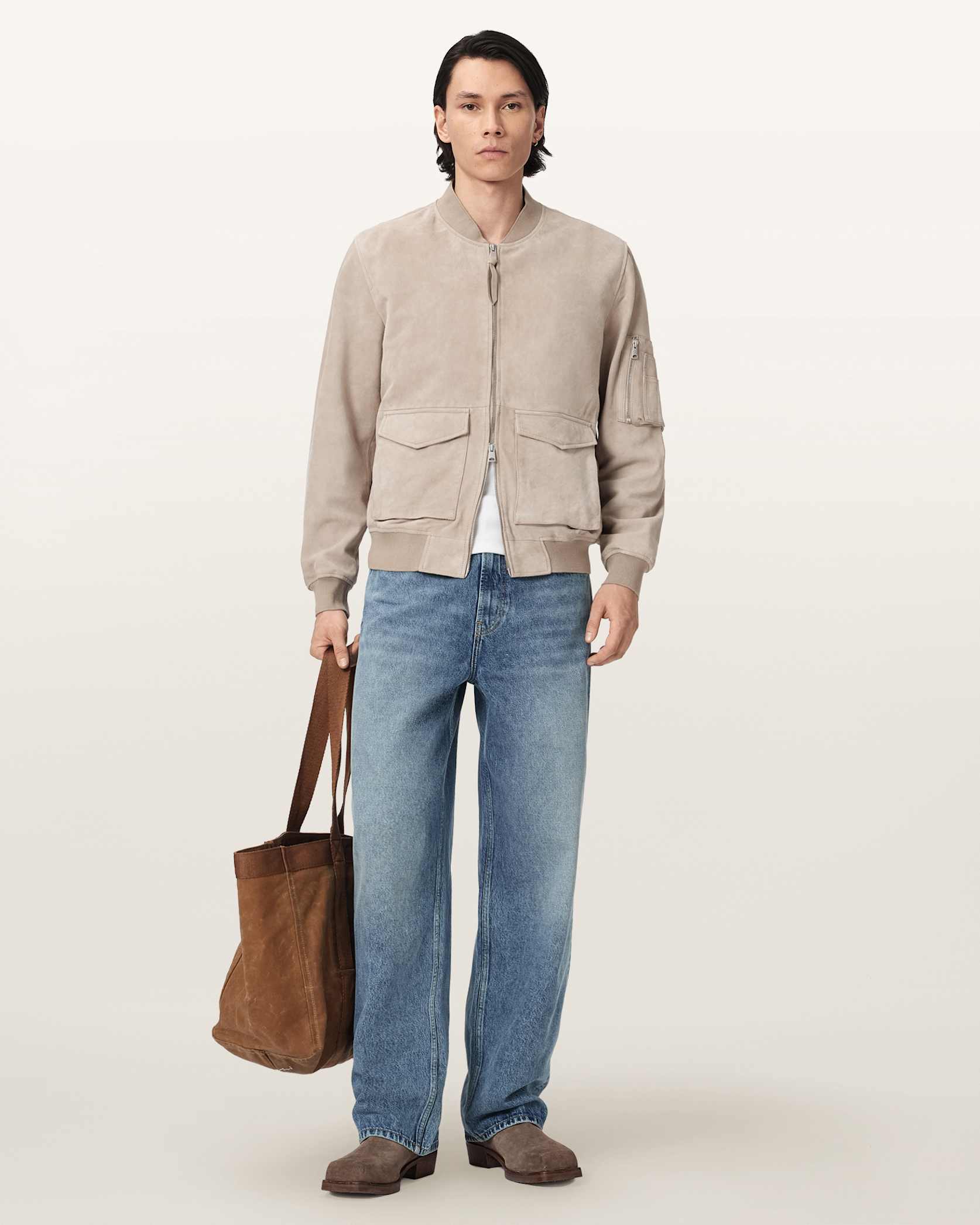 Rokko Relaxed Suede Bomber Jacket