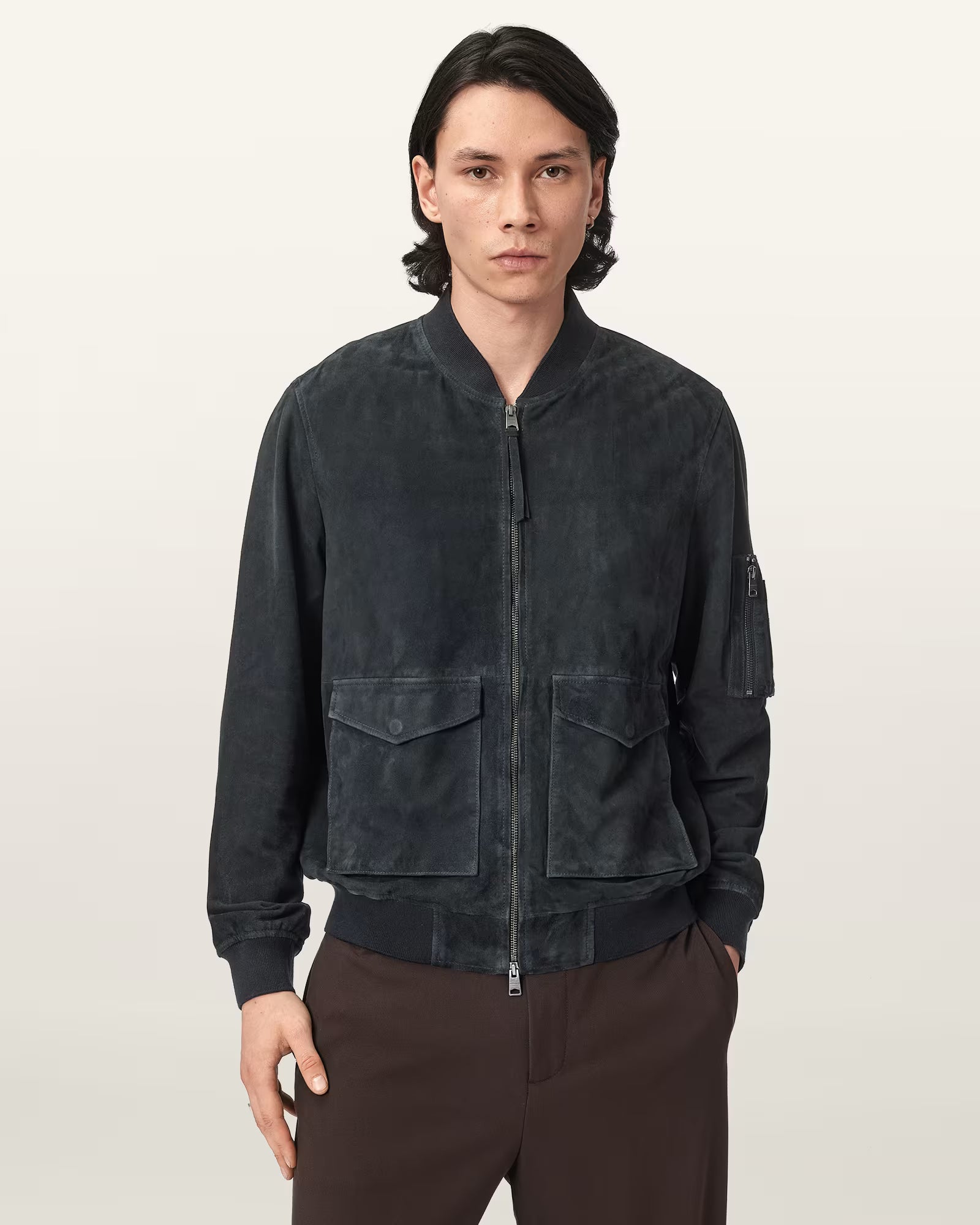 Rokko Relaxed Suede Bomber Jacket