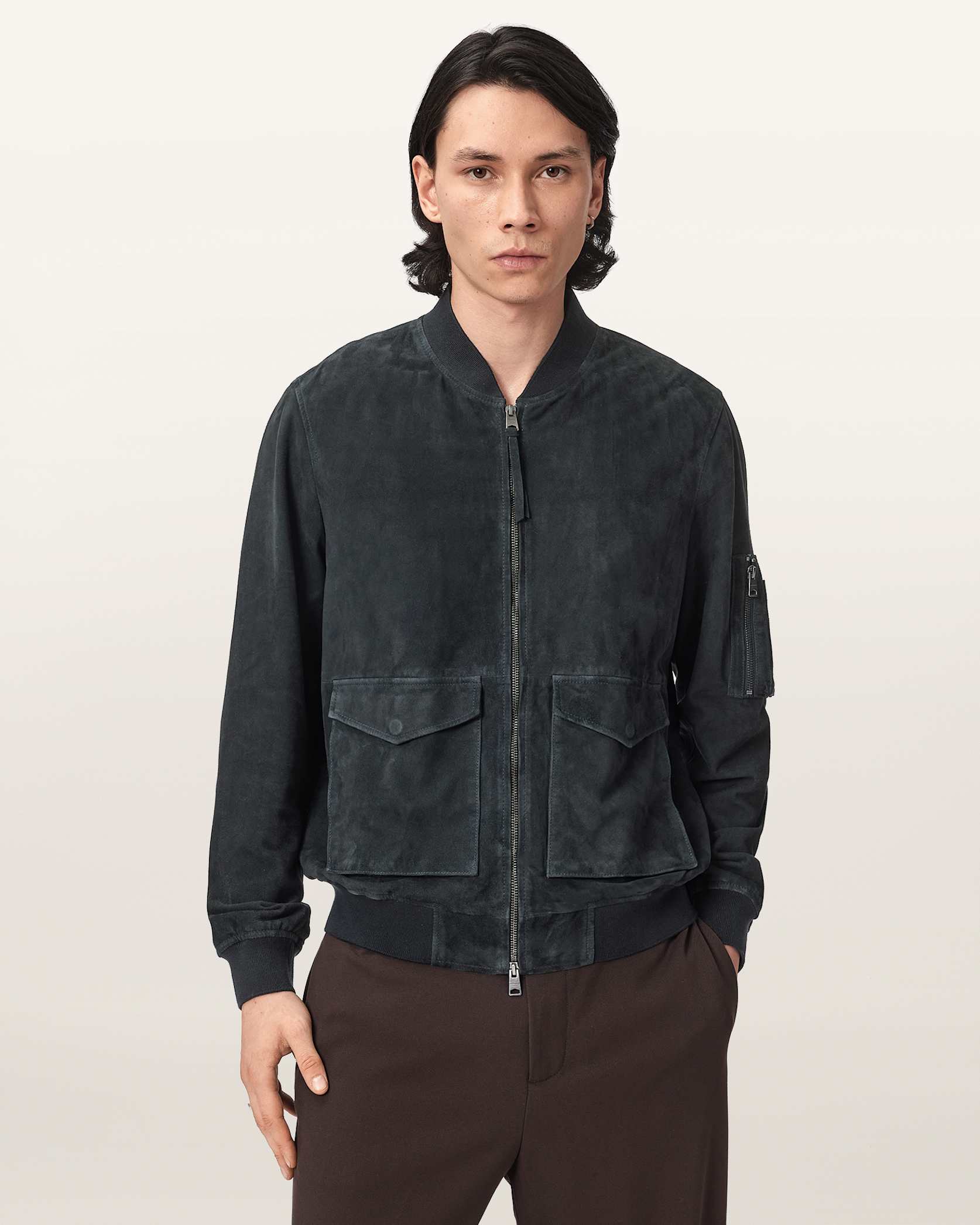 Rokko Relaxed Suede Bomber Jacket