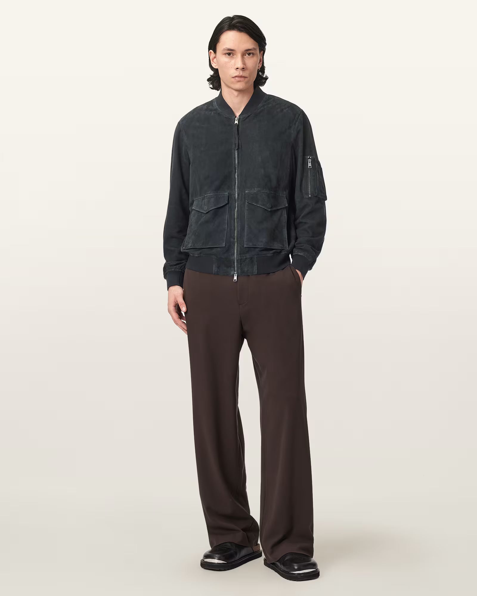 Rokko Relaxed Suede Bomber Jacket