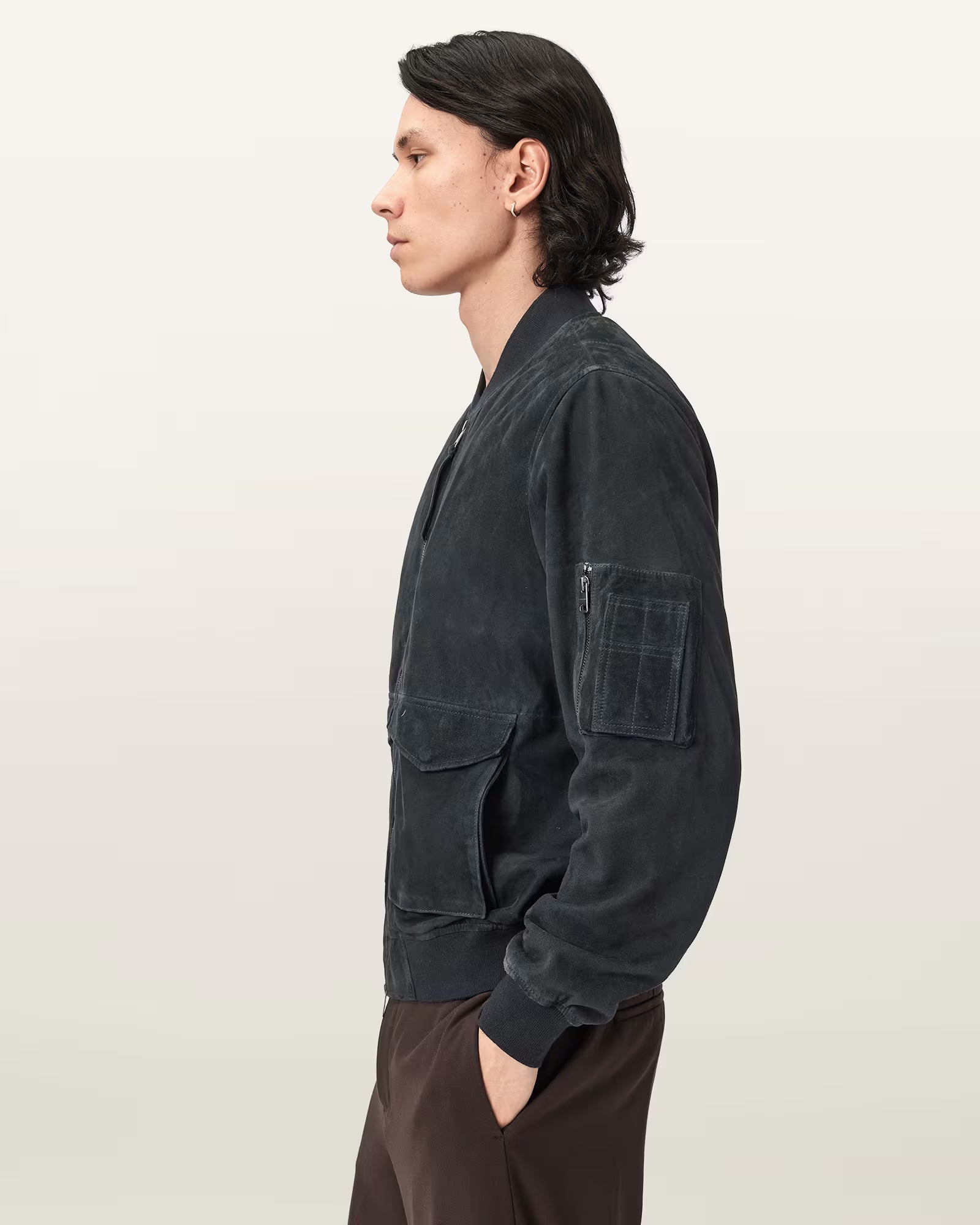 Rokko Relaxed Suede Bomber Jacket