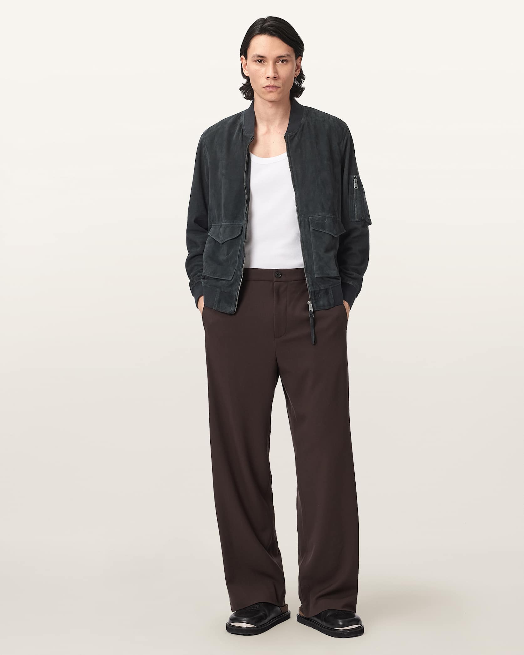 Rokko Relaxed Suede Bomber Jacket