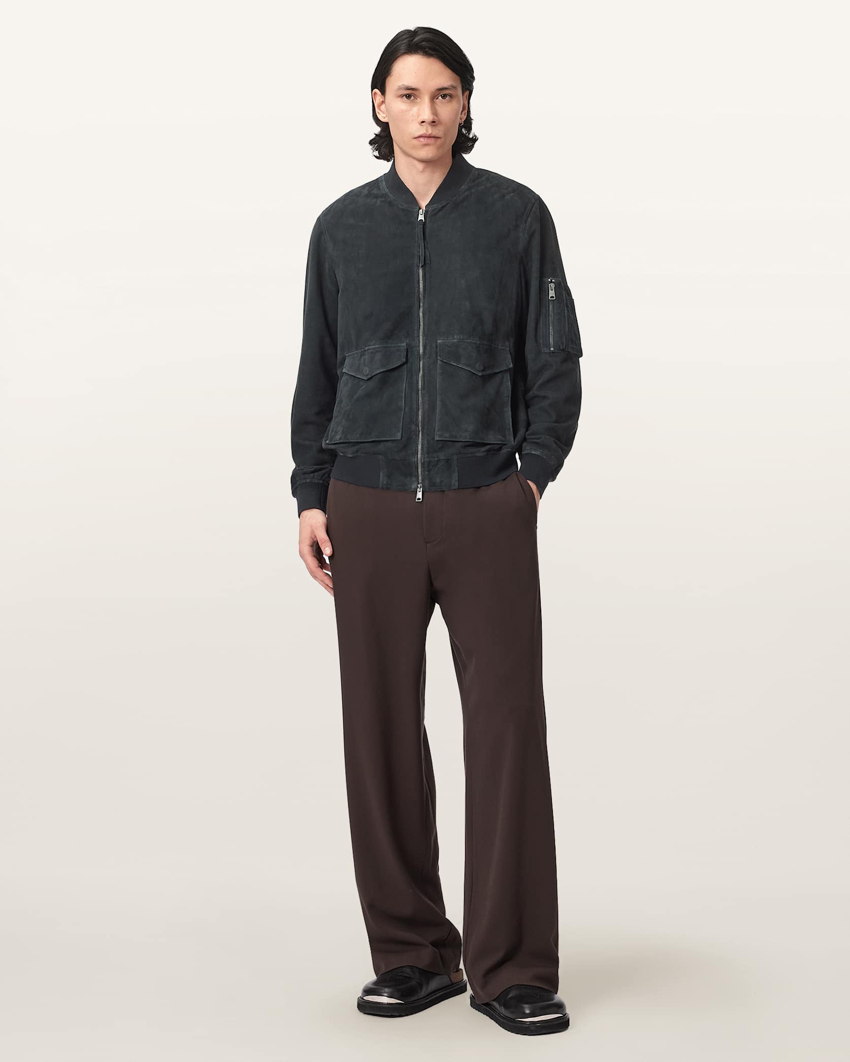 Rokko Relaxed Suede Bomber Jacket