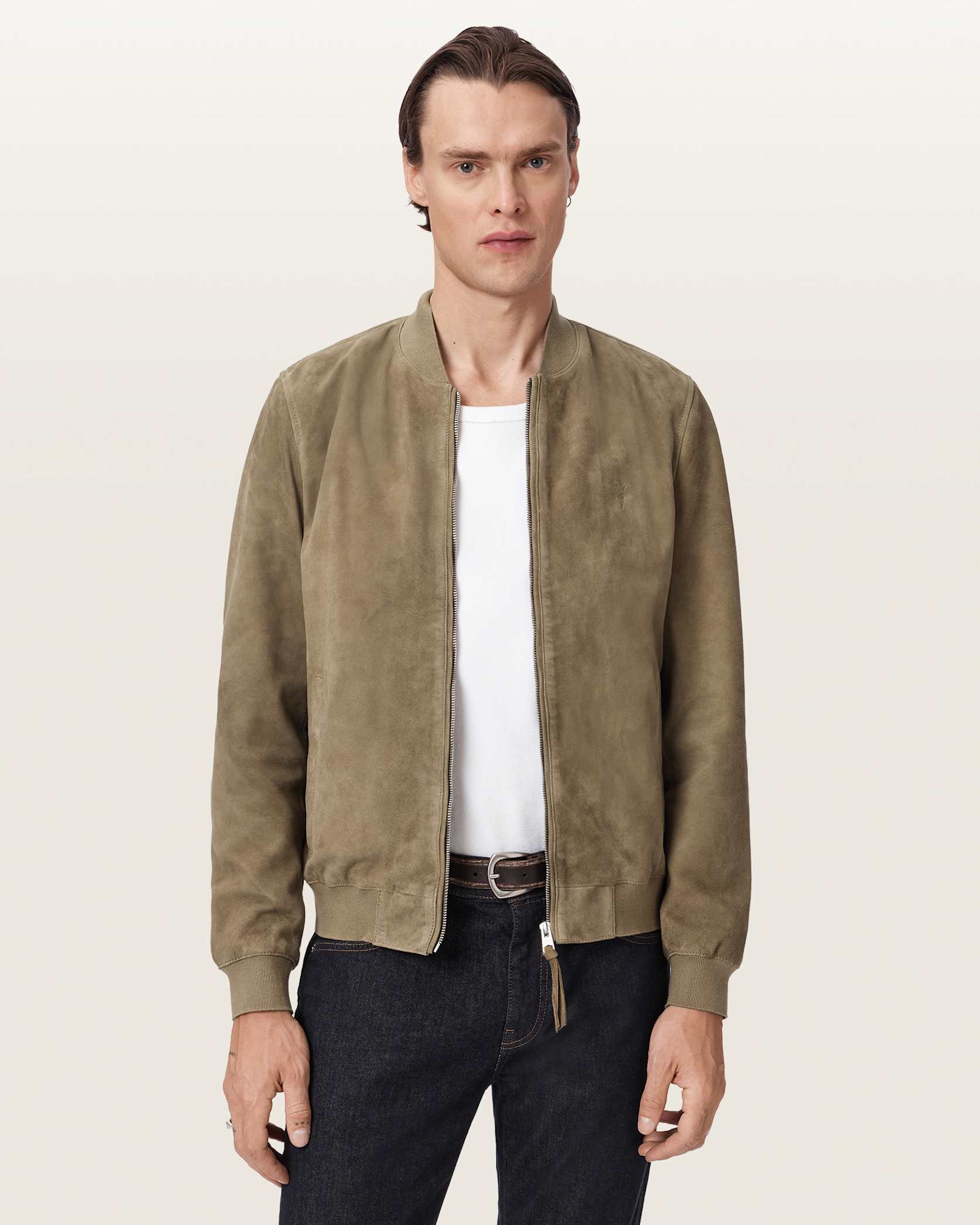 Morten Relaxed Fit Suede Bomber Jacket