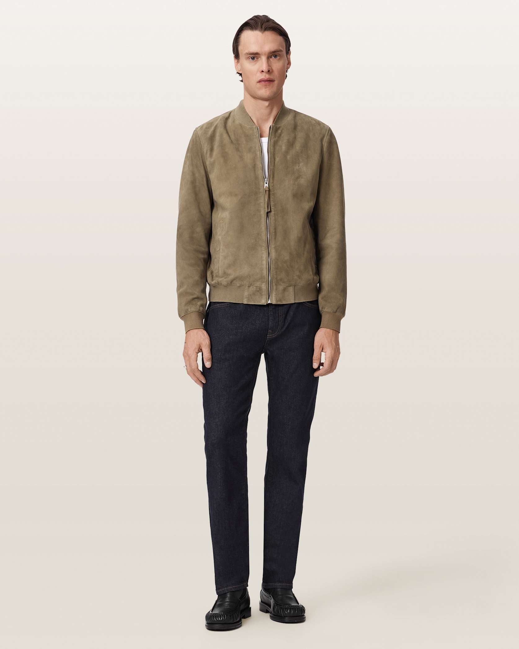 Morten Relaxed Fit Suede Bomber Jacket
