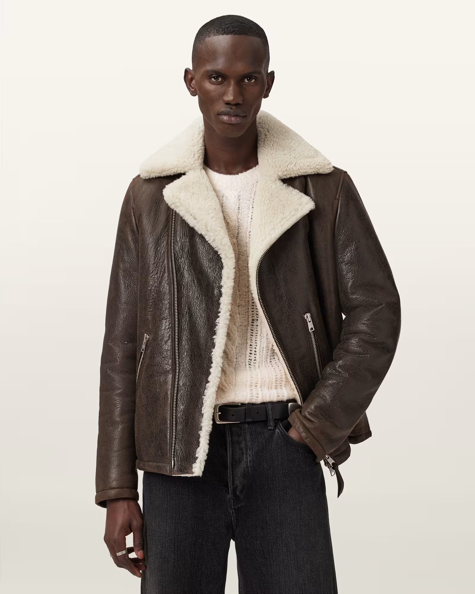 Xylon Shearling Biker Jacket