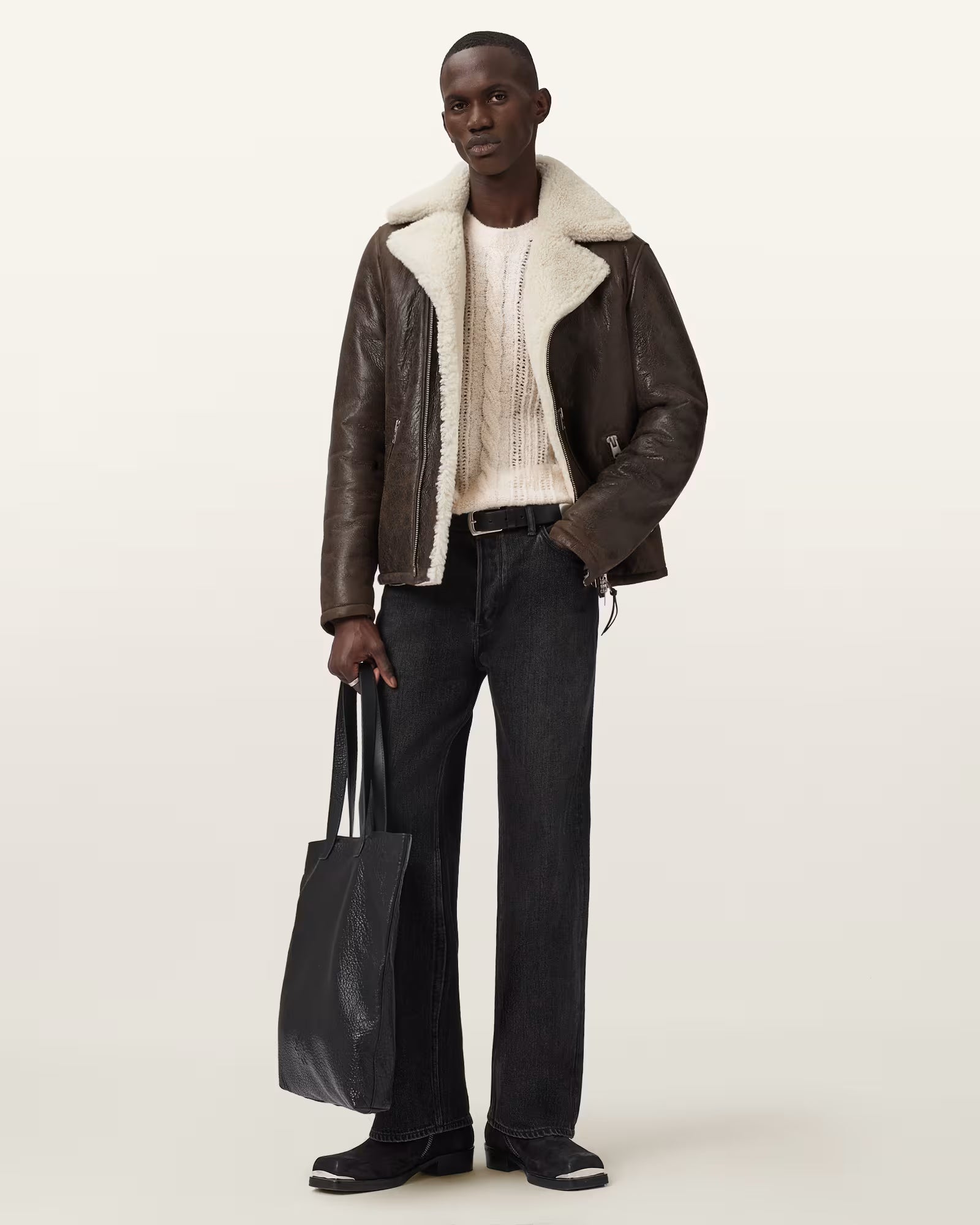 Xylon Shearling Biker Jacket