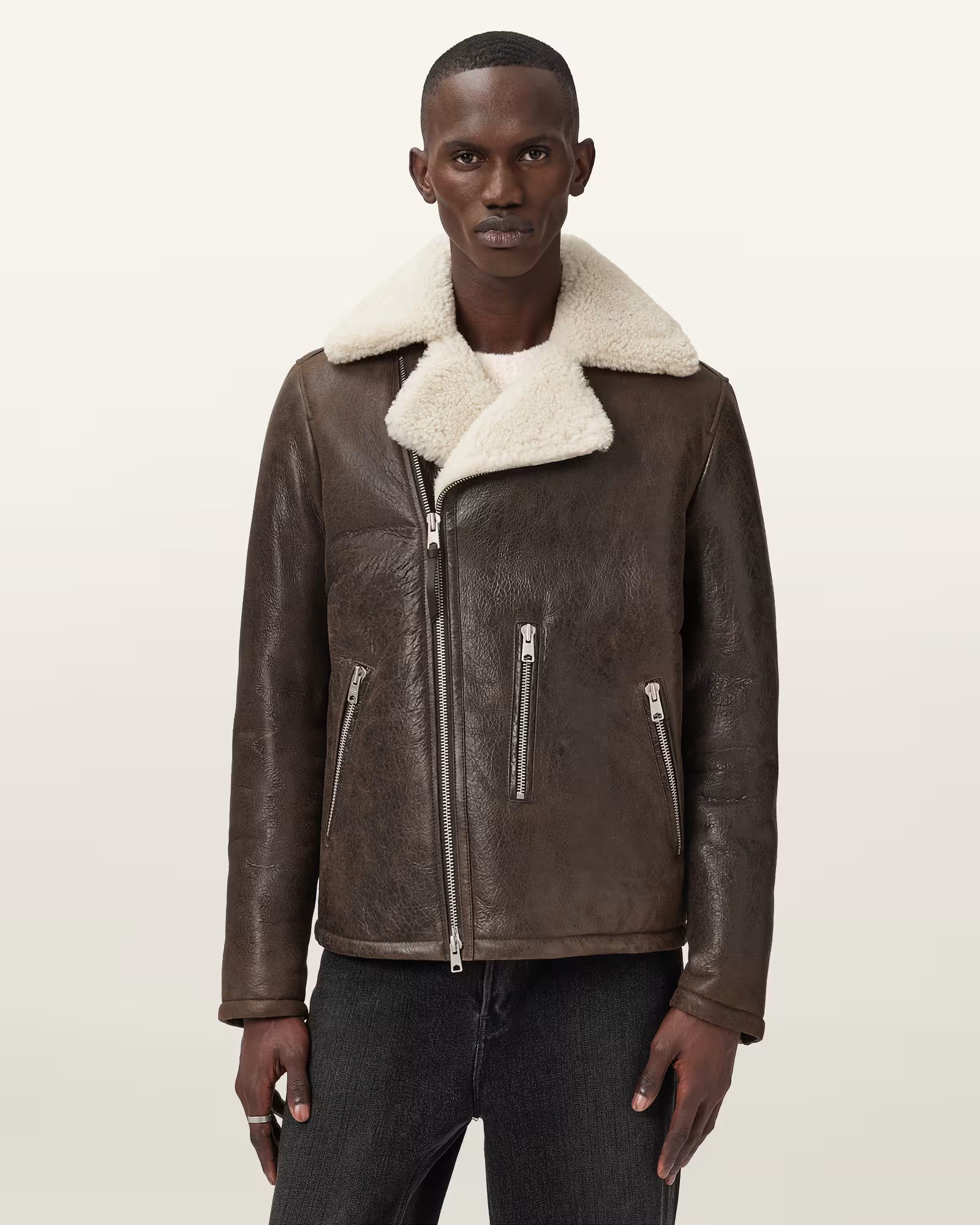 Xylon Shearling Biker Jacket