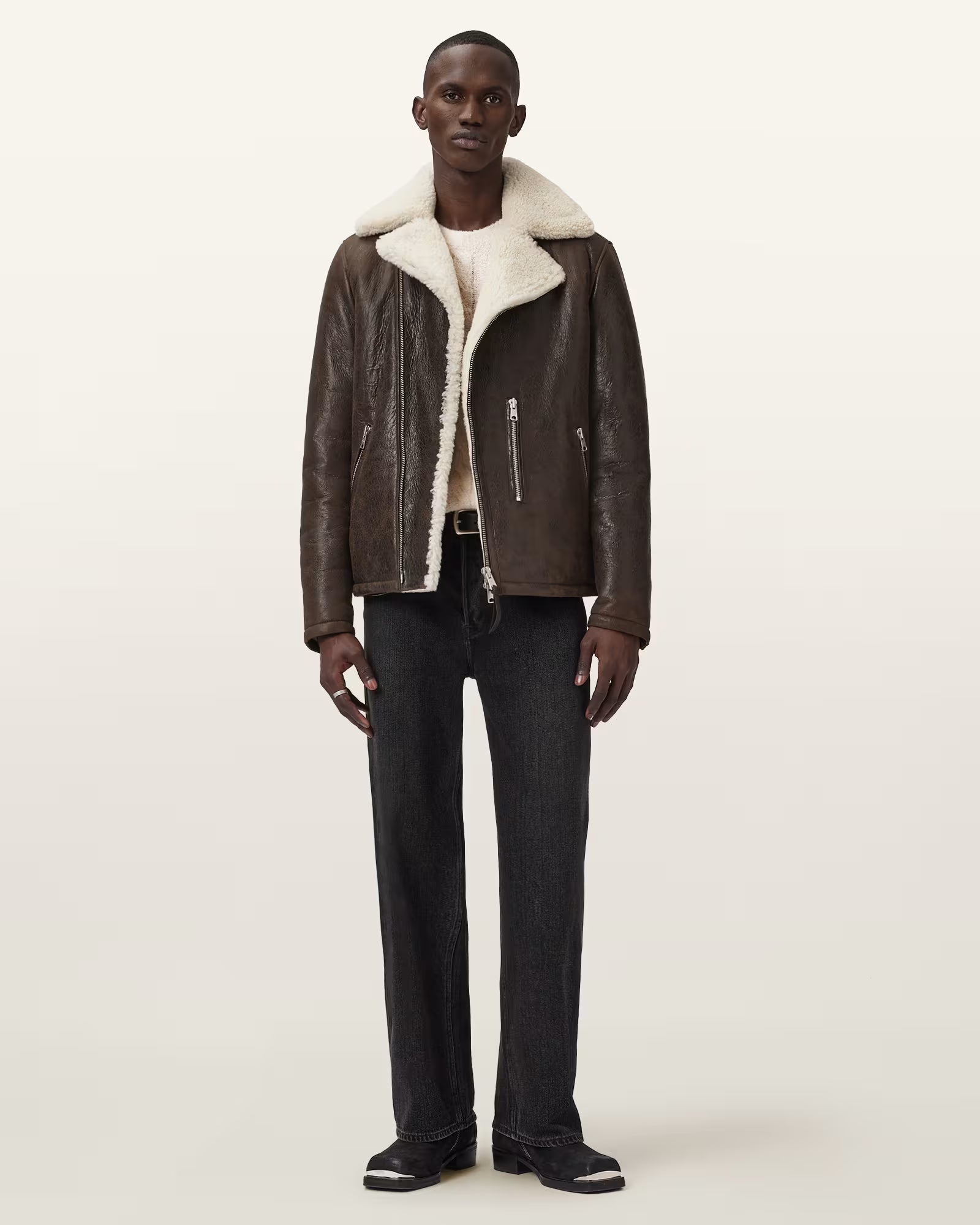 Xylon Shearling Biker Jacket