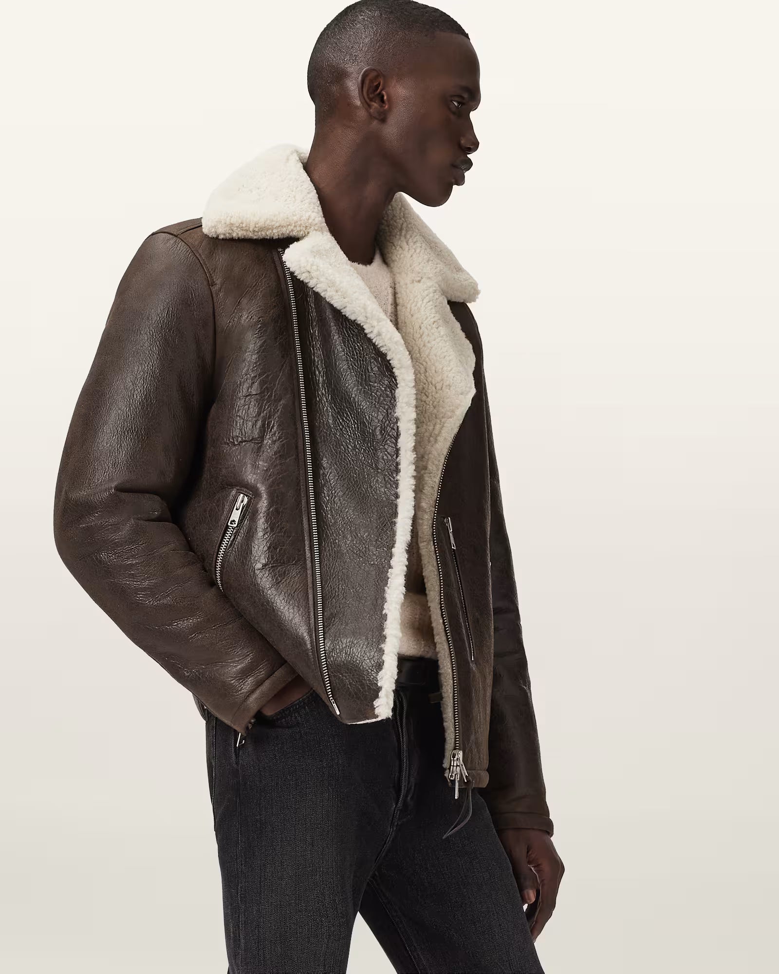 Xylon Shearling Biker Jacket