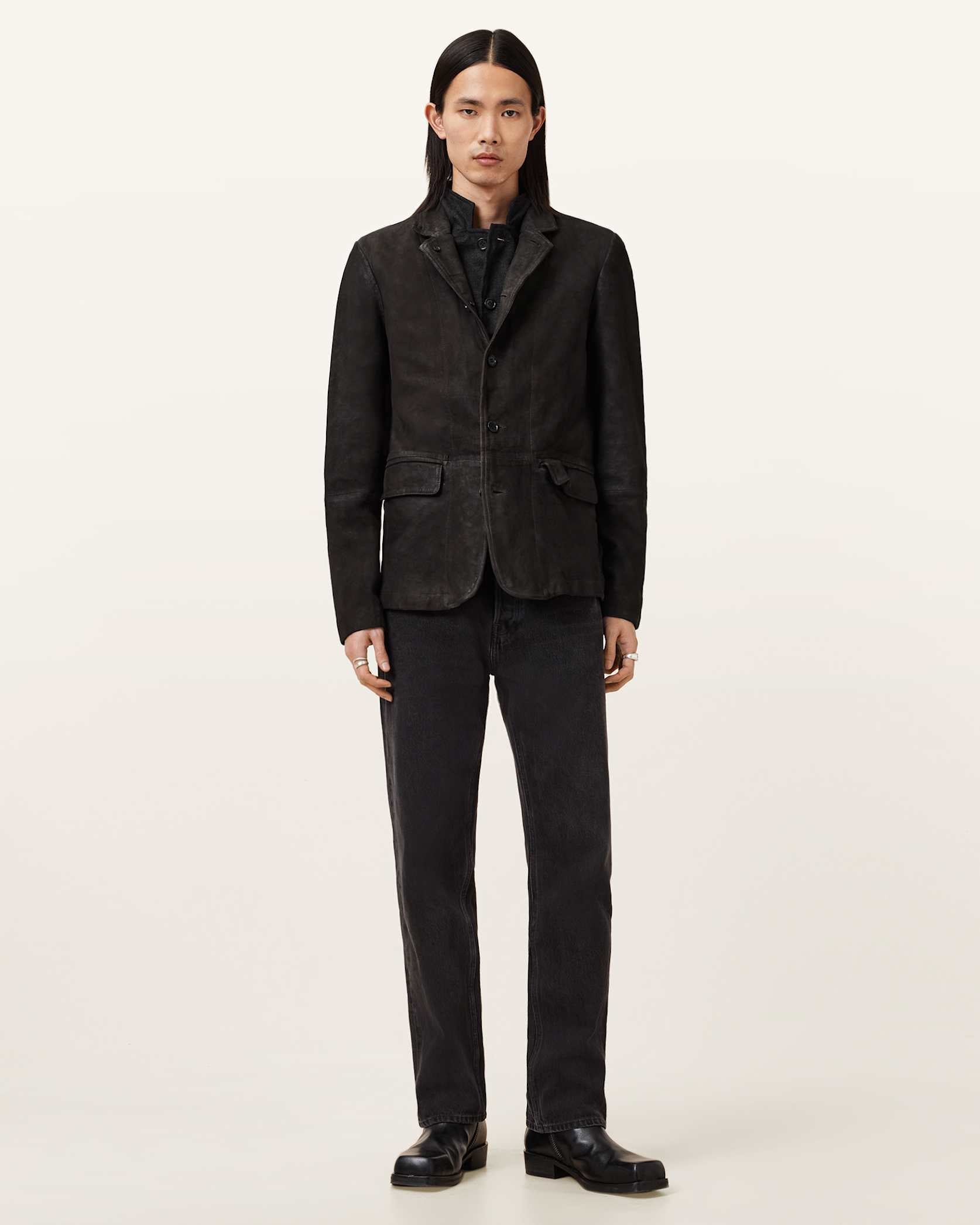 Survey Double Layered Waxed Suede Blazer