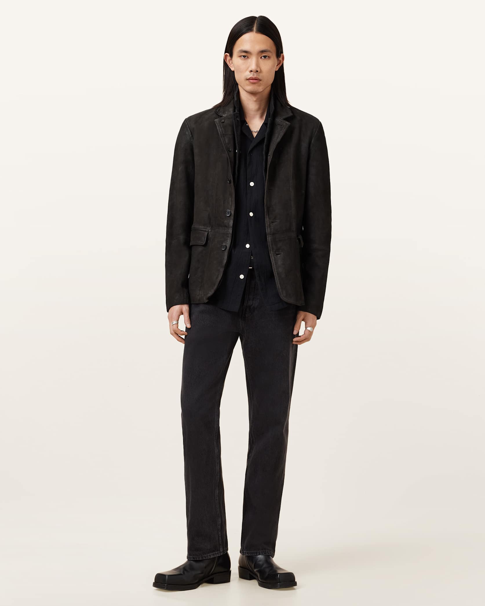 Survey Double Layered Waxed Suede Blazer
