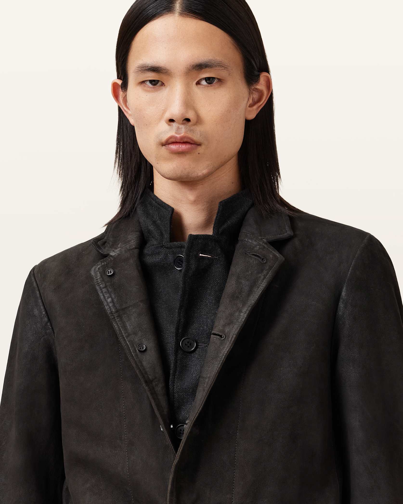 Survey Double Layered Waxed Suede Blazer