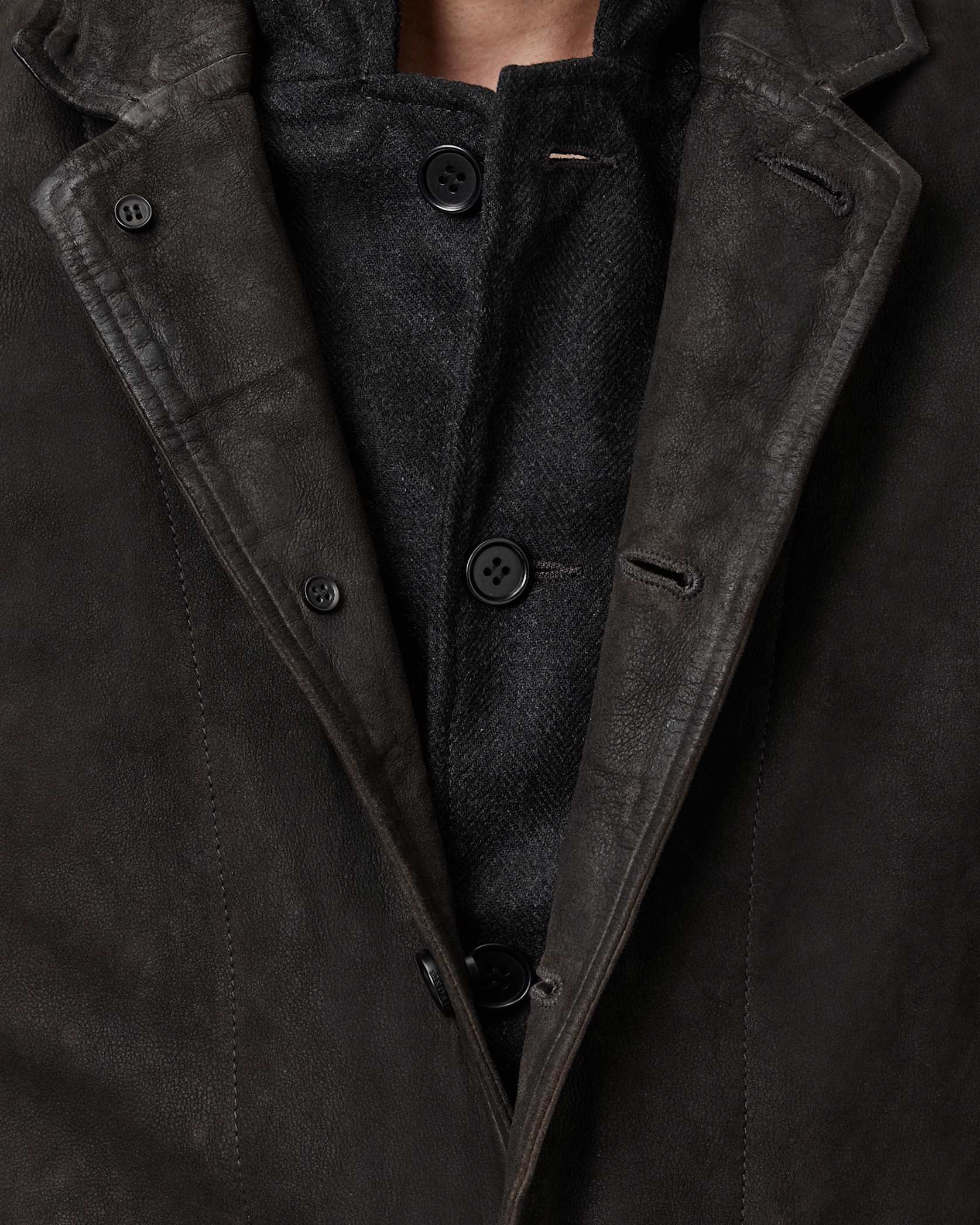 Survey Double Layered Waxed Suede Blazer