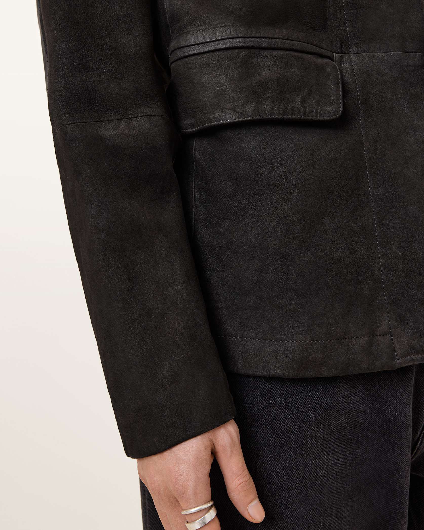 Survey Double Layered Waxed Suede Blazer