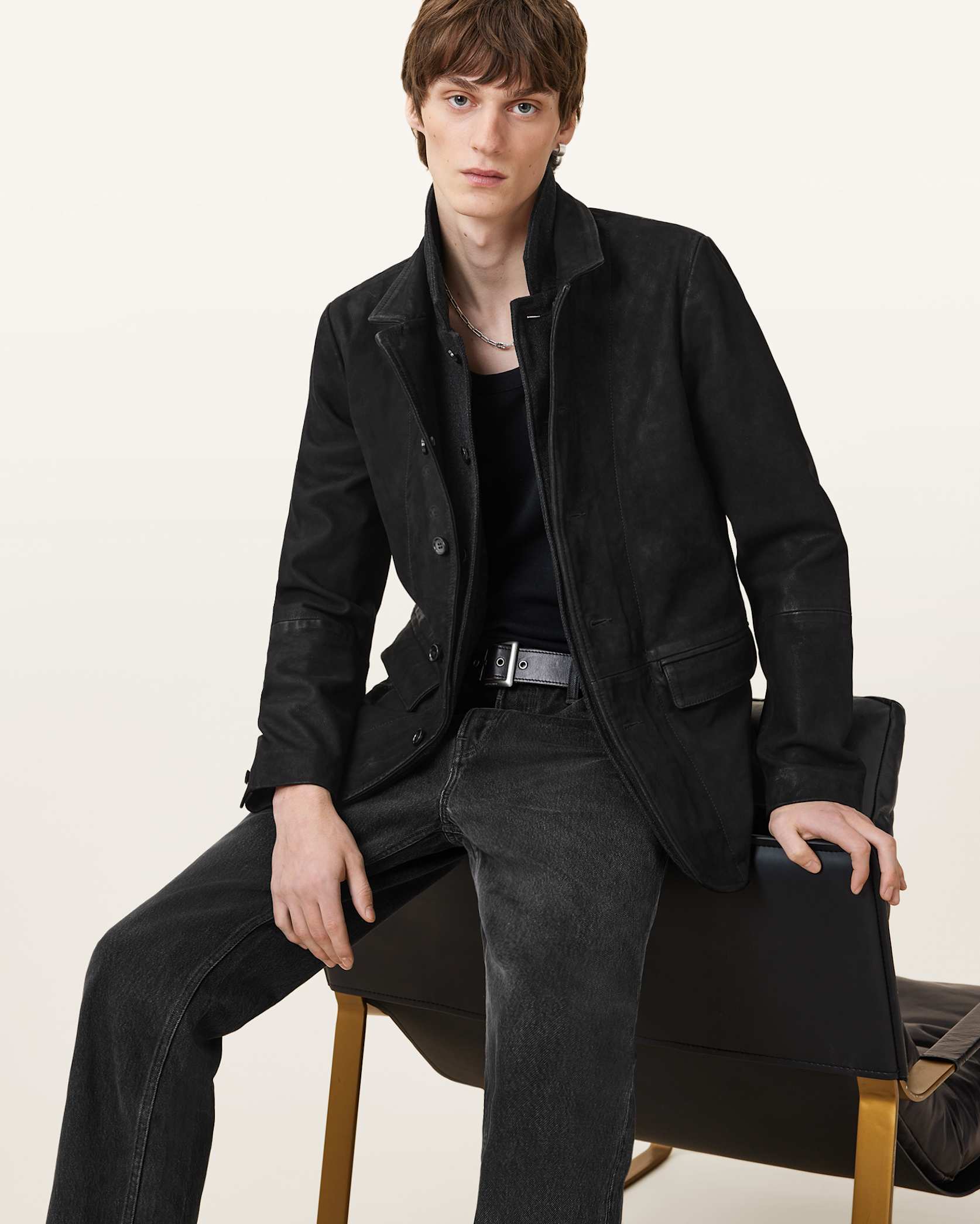 Survey Double Layered Waxed Suede Blazer