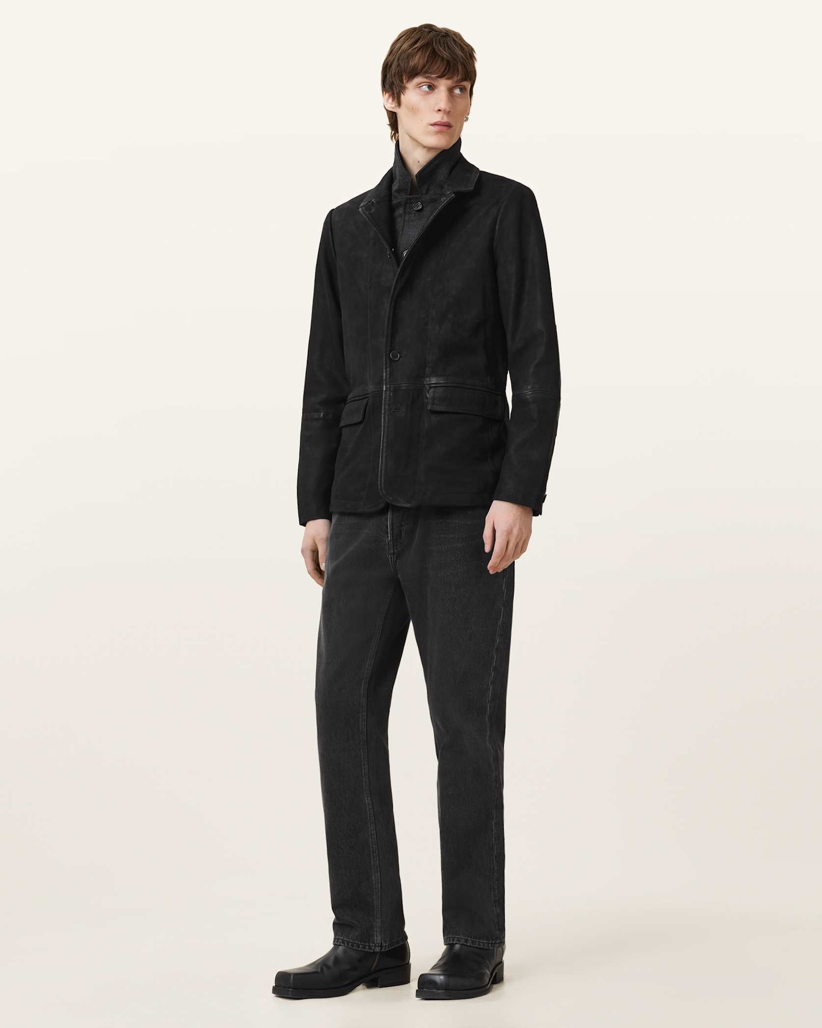 Survey Double Layered Waxed Suede Blazer
