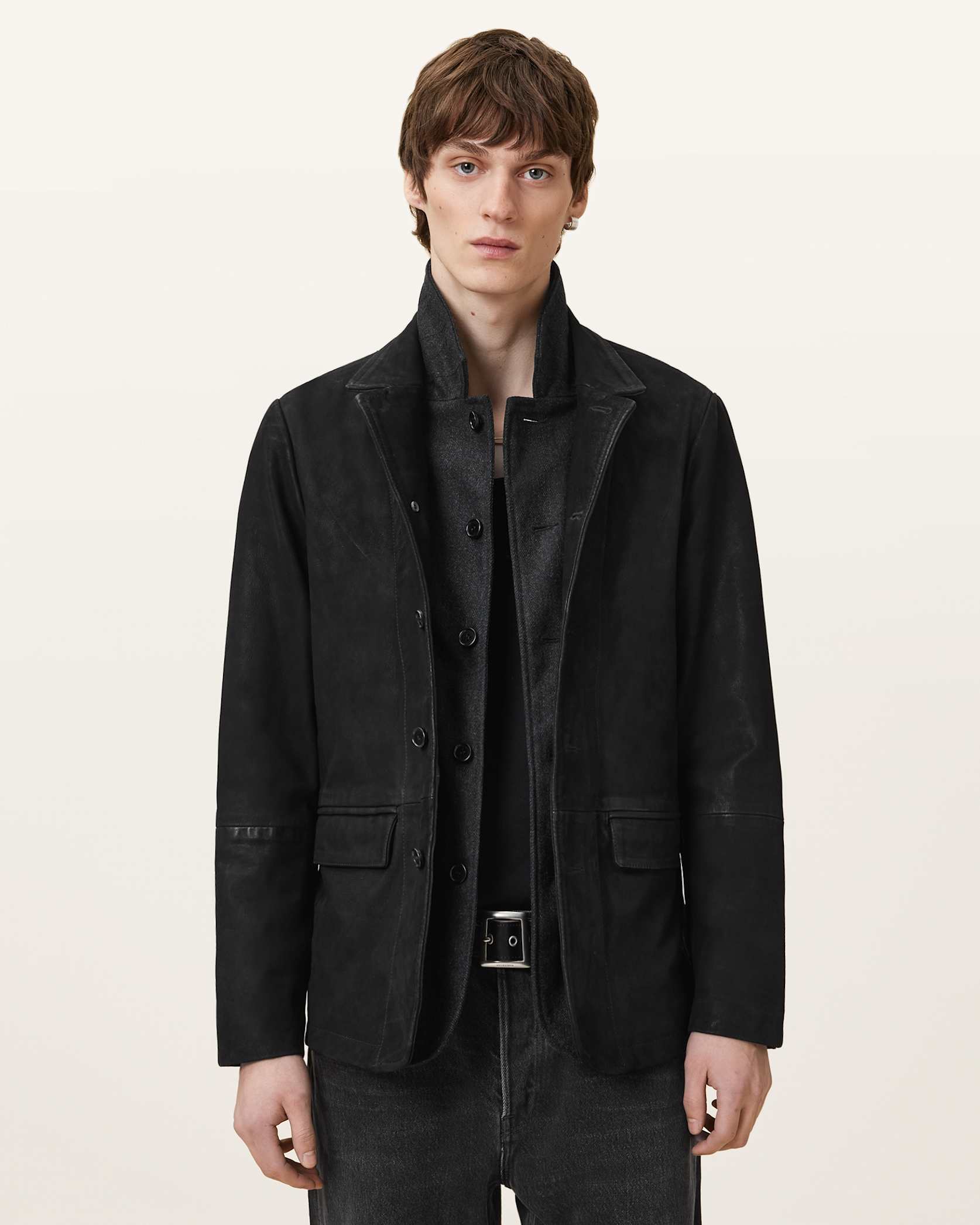Survey Double Layered Waxed Suede Blazer