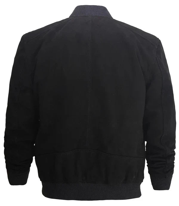 Adamsville Men’s Classic Black Suede Leather Jacket