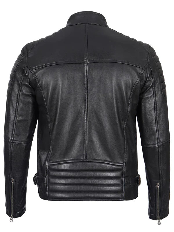 Felix Men's Black Biker Style Premium Leather Jacket
