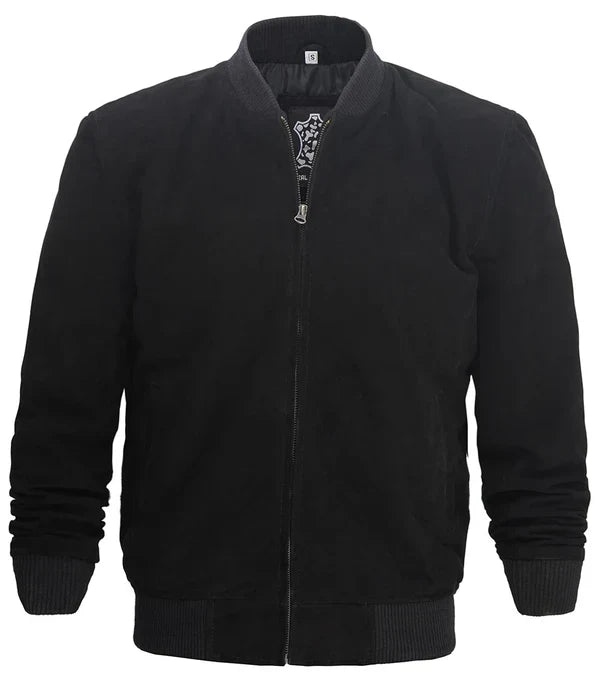 Adamsville Men’s Classic Black Suede Leather Jacket