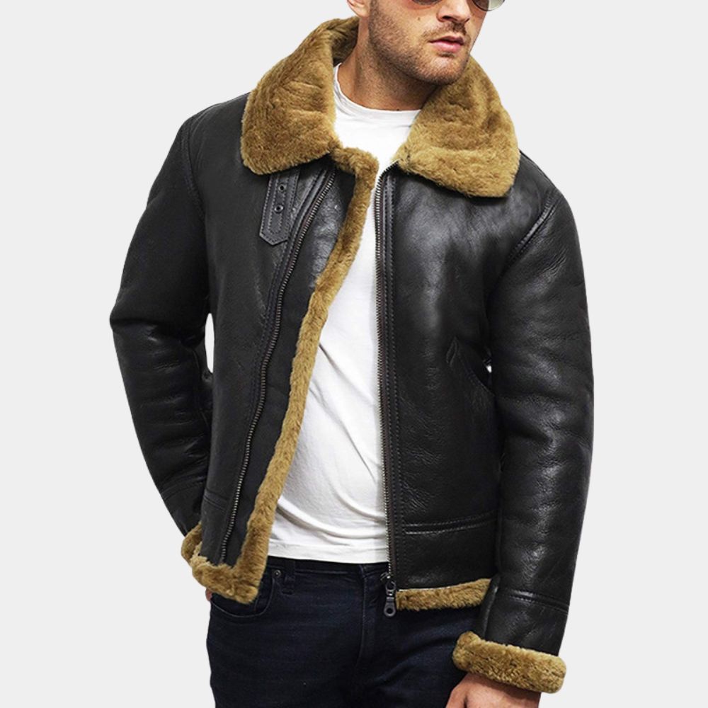 Kraven The Hunter Men’s  Stylish Fur Leather Jacket