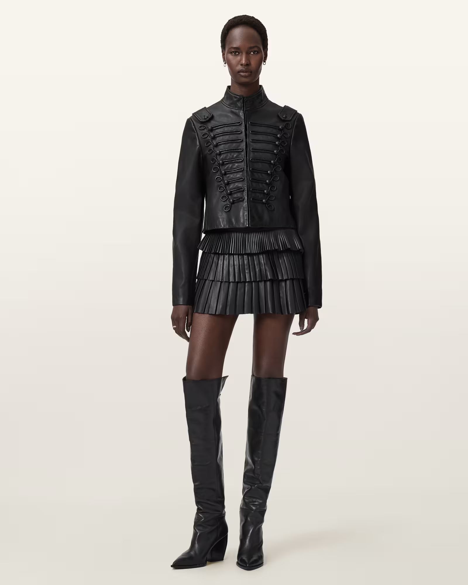 Rummy Cropped Leather Jacket