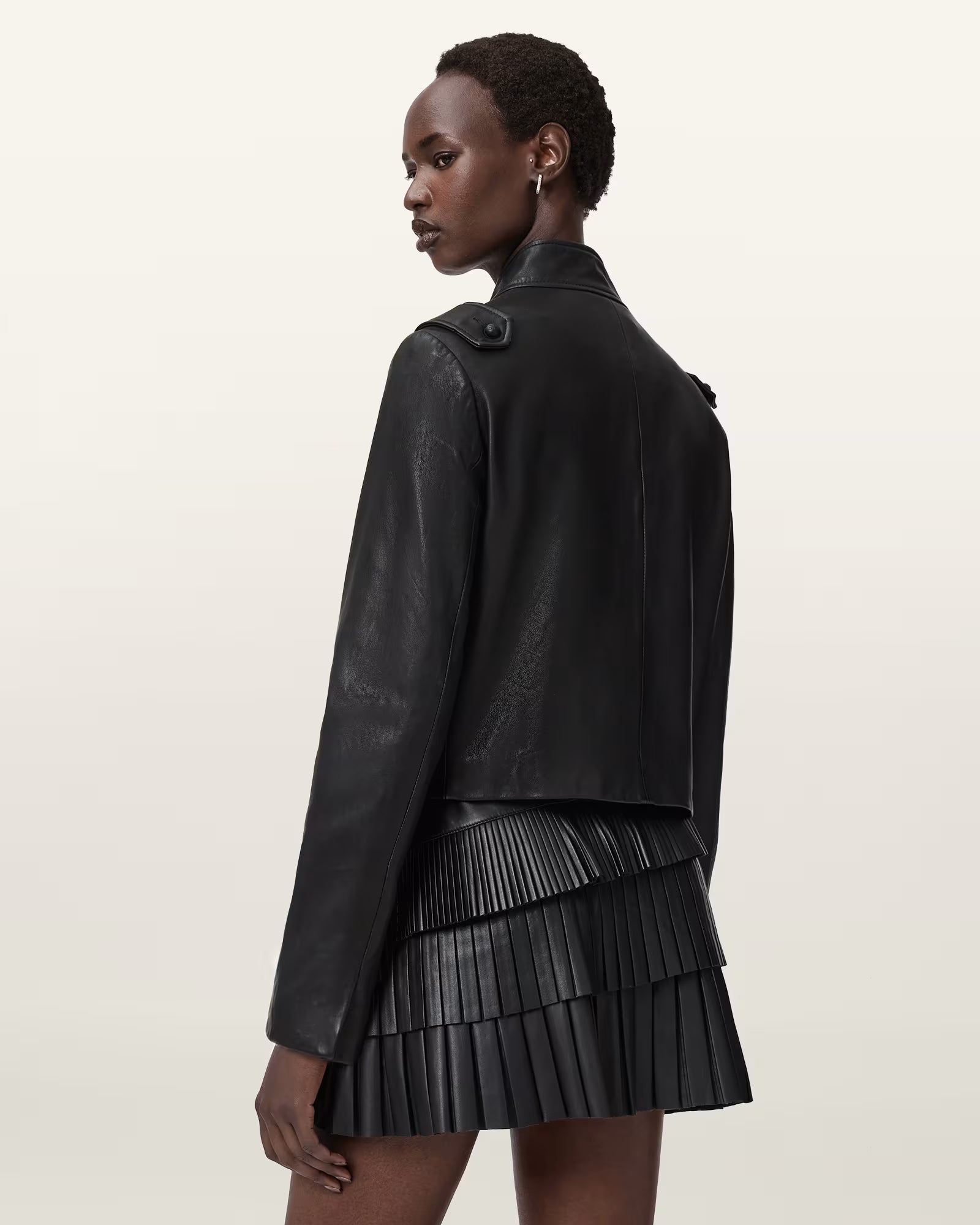 Rummy Cropped Leather Jacket