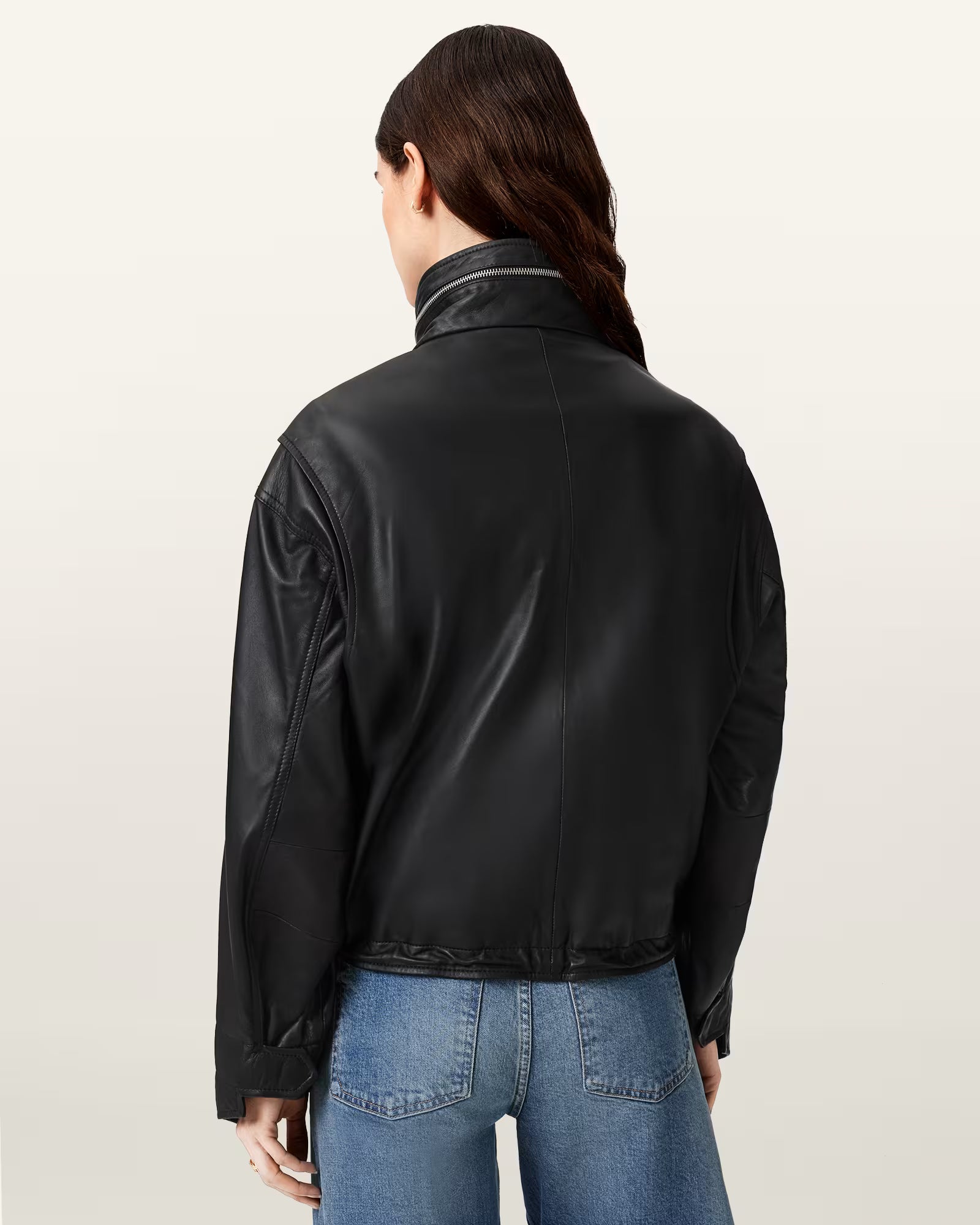 Clay Cropped Leather Jacket