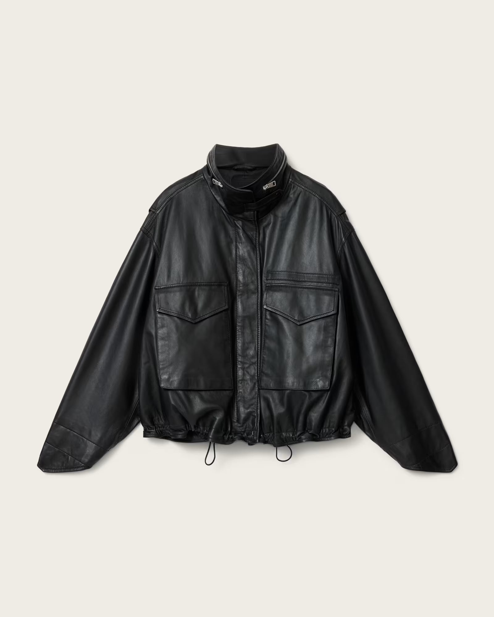 Clay Cropped Leather Jacket