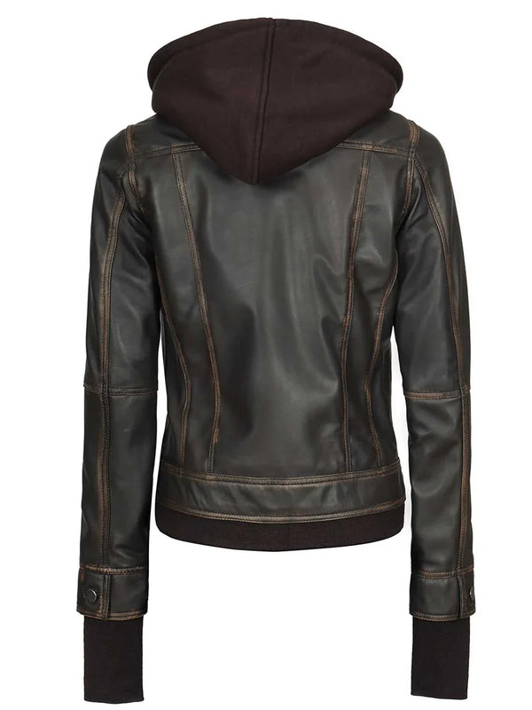 Tralee Women Dark Brown Bomber Leather Jacket