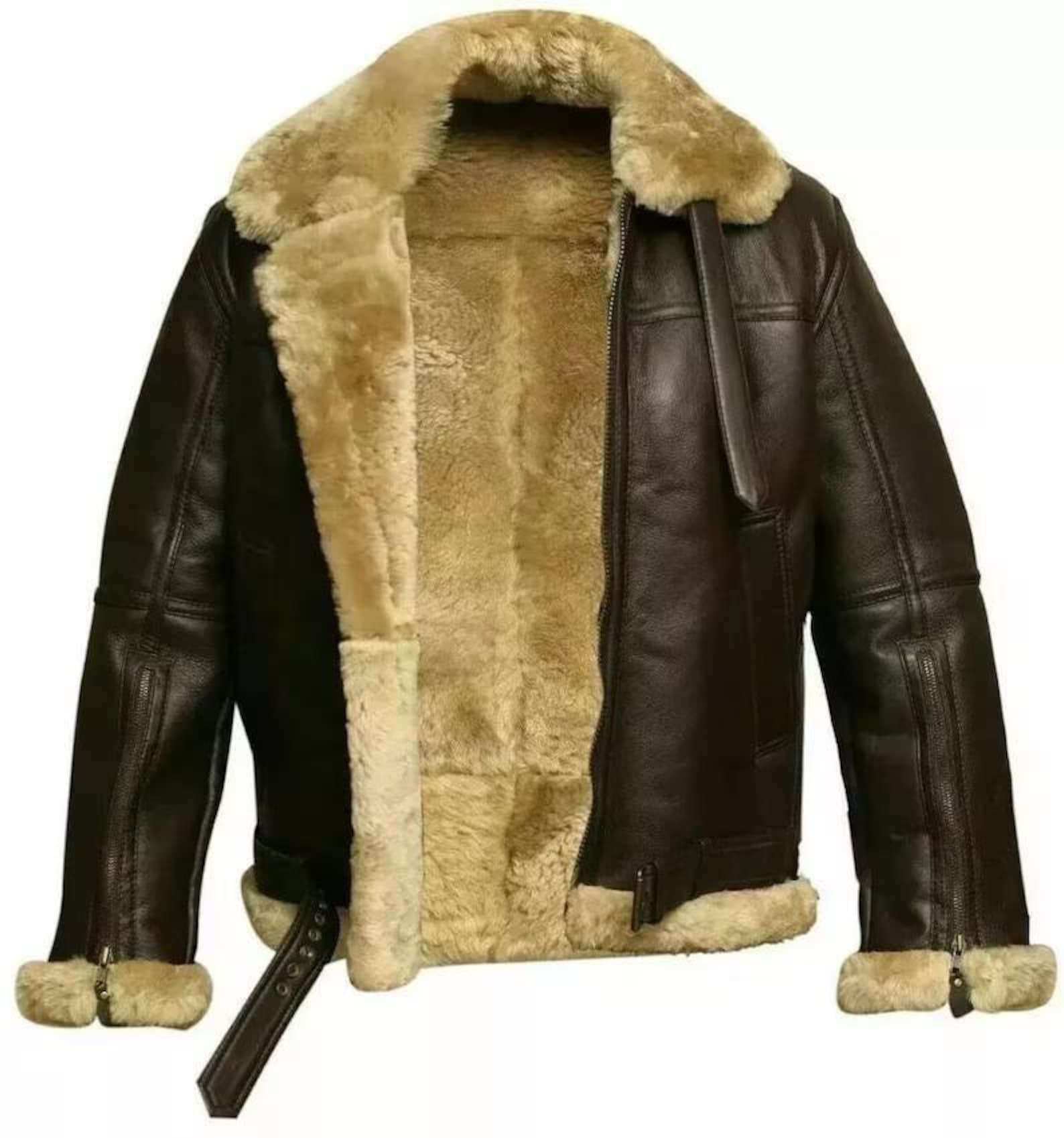 Handmade Men’s RAF B3 Aviator Jacket – Real Leather Bomber