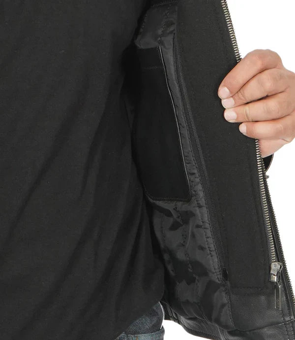 Merrill Men's Black Hooded Premium Leather Jacket